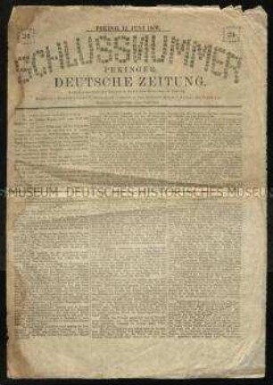 Pekinger Deutsche Zeitung. Schlußnummer, Nr. 24; Peking, 12. Juni 1901