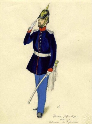 Uniformbild, Leutnant der Infanterie der Schleswig-Holsteinischen Armee