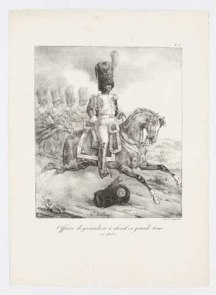 Officier de grenadiers à cheval en grande tenue, Blatt 5 der Folge "Uniformen der Ex-Garde"