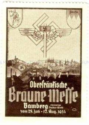 Werbe-Vignette für die "Braune Messe" in Bamberg