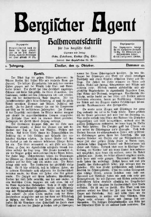 Bergischer Agent. 1903-1905