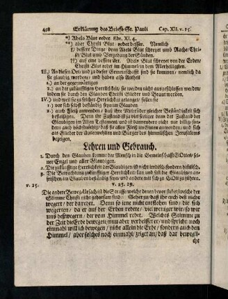 498-505, V. 25 - 29; Lehren und Gebrauch