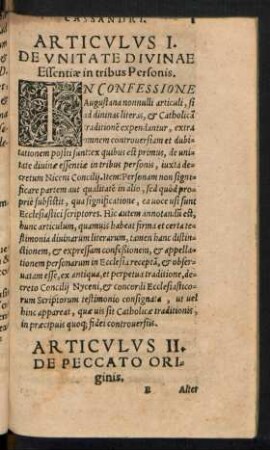 Articulus II. De Peccato Originis.