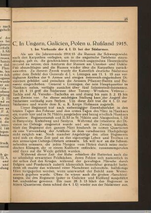 C. In Ungarn, Galicien, Polen und Russland 1915