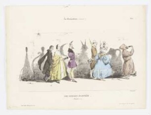 Les ombres porteés (Planche 1), aus: "La caricature: revue morale, judiciaire, littéraire, artistique, fashionable et scénique", Paris 1830