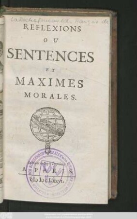 Reflexions Ou Sentences Et Maximes Morales