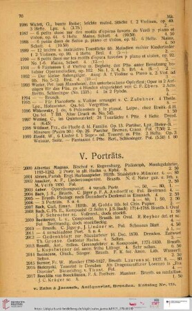 V. Porträts (Nr. 2000 - 2257)