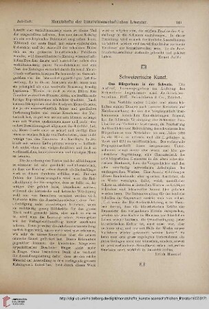 [Rezension von: Das Bürgerhaus in der Schweiz. Ein Aufruf]
