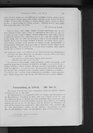 Versammlung zu Lübeck. - 1361 Jun. 24.