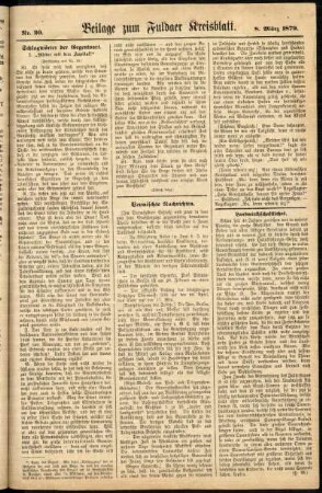 Zweite Ausgabe vom Samstag, den 08. März 1879.