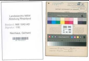 Entnazifizierung Gerhard Nienhaus , geb. 08.01.1883 (Arbeiter)