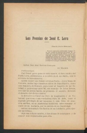 Las poesías de José E. Lora