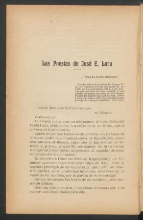 Las poesías de José E. Lora