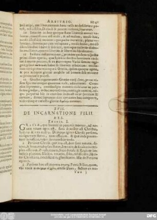 XVII. De Incarnatione Filii Dei.