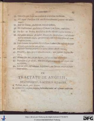 Theses Ex Tractatu De Angelis, Beatudine, Et Actibus Humanis.