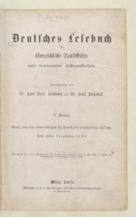 Bd. 5: [Band 5, [Schülerband]]