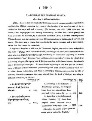 §255. V.- Epoch of the death of Shákya