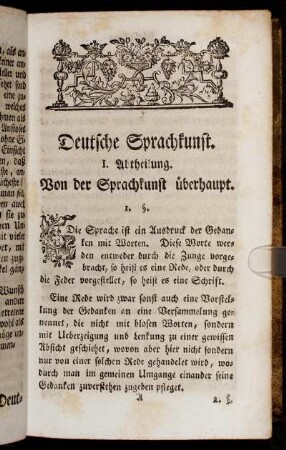 1. Abtheilung. Von der Sprachkunst überhaupt.