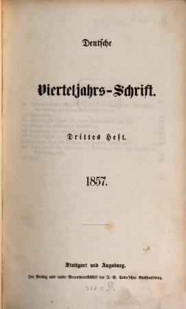 Deutsche Vierteljahrs-Schrift. 1857,3/4
