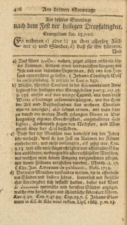 Am dritten Sonntage nach dem Fest der heiligen Dreyfaltigkeit