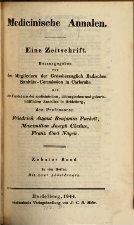Medicinische Annalen. 10. 1844