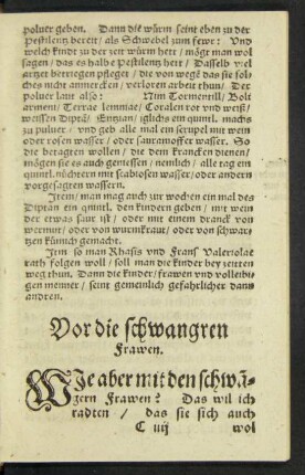 Vor die schwangern Frawen.