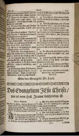 Das Evangelium Jesu Christi/ wie es vom Heil. Joanne beschrieben ist.