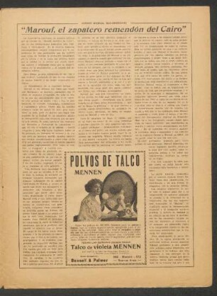 "Marouf, el zapatero remendón del Cairo"