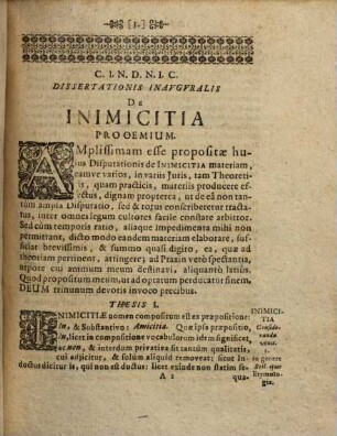Inimicitia cum potioribus, quos in jure habet, effectibus : iuridica, eaque inaugurali, disputatione ... delineata