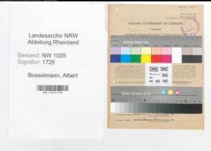 Entnazifizierung Albert Bosselmann , geb. 30.09.1901 (Kraftfahrer)
