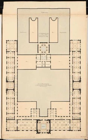 Landesbibliothek Berlin Schinkelwettbewerb 1875: Grundriss 2. Obergeschoss; Maßstabsleiste