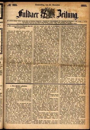 Ausgabe vom Donnerstag, den 22. November 1883.