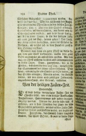 Von der heiligen Fasten-Zeit