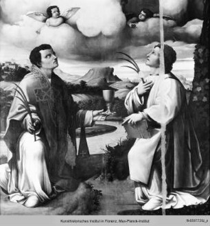 Die Madonna mit Kind und den Heiligen Faustinus und Jovita