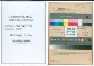 Entnazifizierung Gustav Menninger , geb. 20.06.1884 (Strassenmeister)
