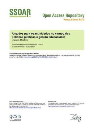 Arranjos para os municípios no campo das políticas públicas e gestão educacional