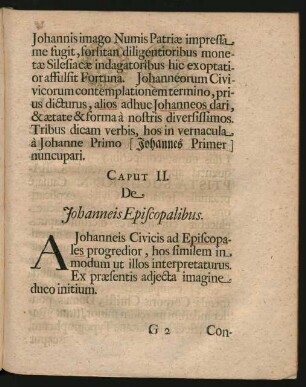 Caput II. De Johanneis Episcopalibus.