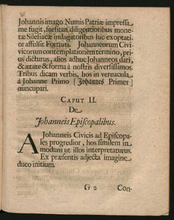 Caput II. De Johanneis Episcopalibus.