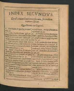 Index Secundus Quaestionum Controversarum