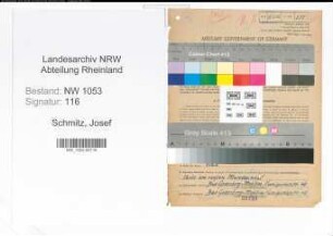 Entnazifizierung Josef Schmitz , geb. 25.08.1899 (Verwaltungsbeamter)