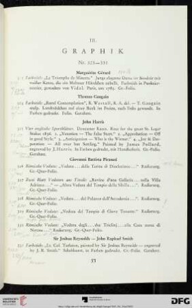 III. Graphik (Nr. 323-331)