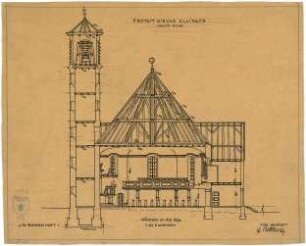 Bestelmeyer, German; Ellingen (Bayern); Christuskirche (Protestantische Kirche) - Schnitt