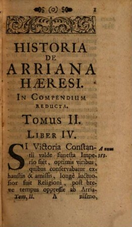 Historia De Arriana Haeresi : In Compendium Reducta. 2