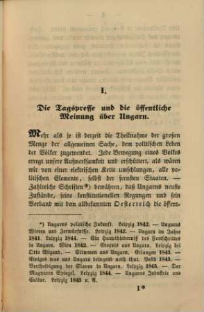 Ungarn als Quelle der Befürchtungen und Hoffnungen für Oesterreichs Zukunft : Von Dr. S.