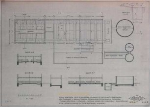 Einbau eines komb. Zucht- u. Maststalles f. Schweine (ca. 2 Plätze) in bestehenden, alten Rinderstall u. Scheune, (teilweise Schienendecke). Entmistung m. Faltschieber (Flüssigmistbereitung), Fütterung v. Hand aus Wochen-Vorratsbehältern (Tonnenfütterung), später Teilmechanisierung mit Futterverteilwagen vorgesehen.