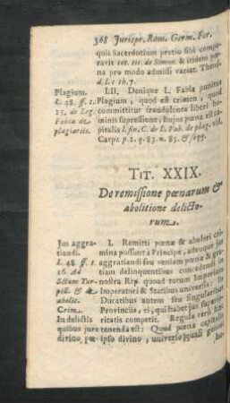 Tit. XXIX. De remissione poenarum & abolitione delictorum