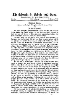 Imanuel Kant : (geboren den 22. April 1724, gestorben den 12. Februar 1804)