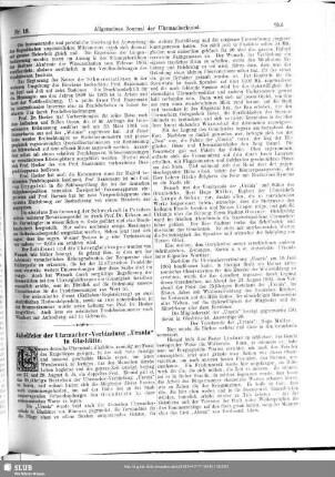 Jubelfeier der Uhrmacher-Verbindung "Urania" in Glashütte