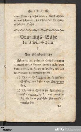 Prüfungs-Sätze der Trivial-Schüler.