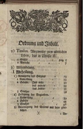 Ordnung und Inhalt.